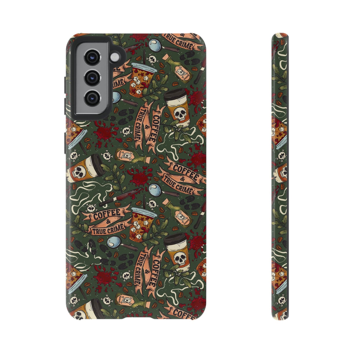 Coffee & True Crime Tough Phone Case | Shockproof | Samsung Case | Google Case | Bookish