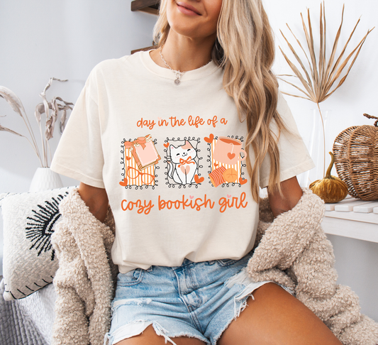 Cozy Bookish Girl Comfort Colors T-Shirt