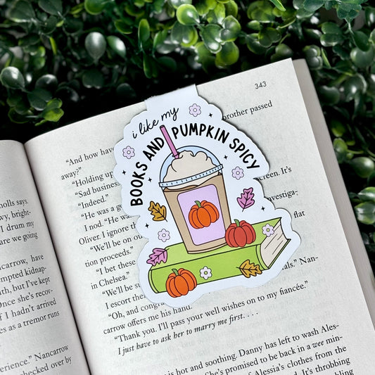 Books & Pumpkin Spicy Magnetic Bookmark