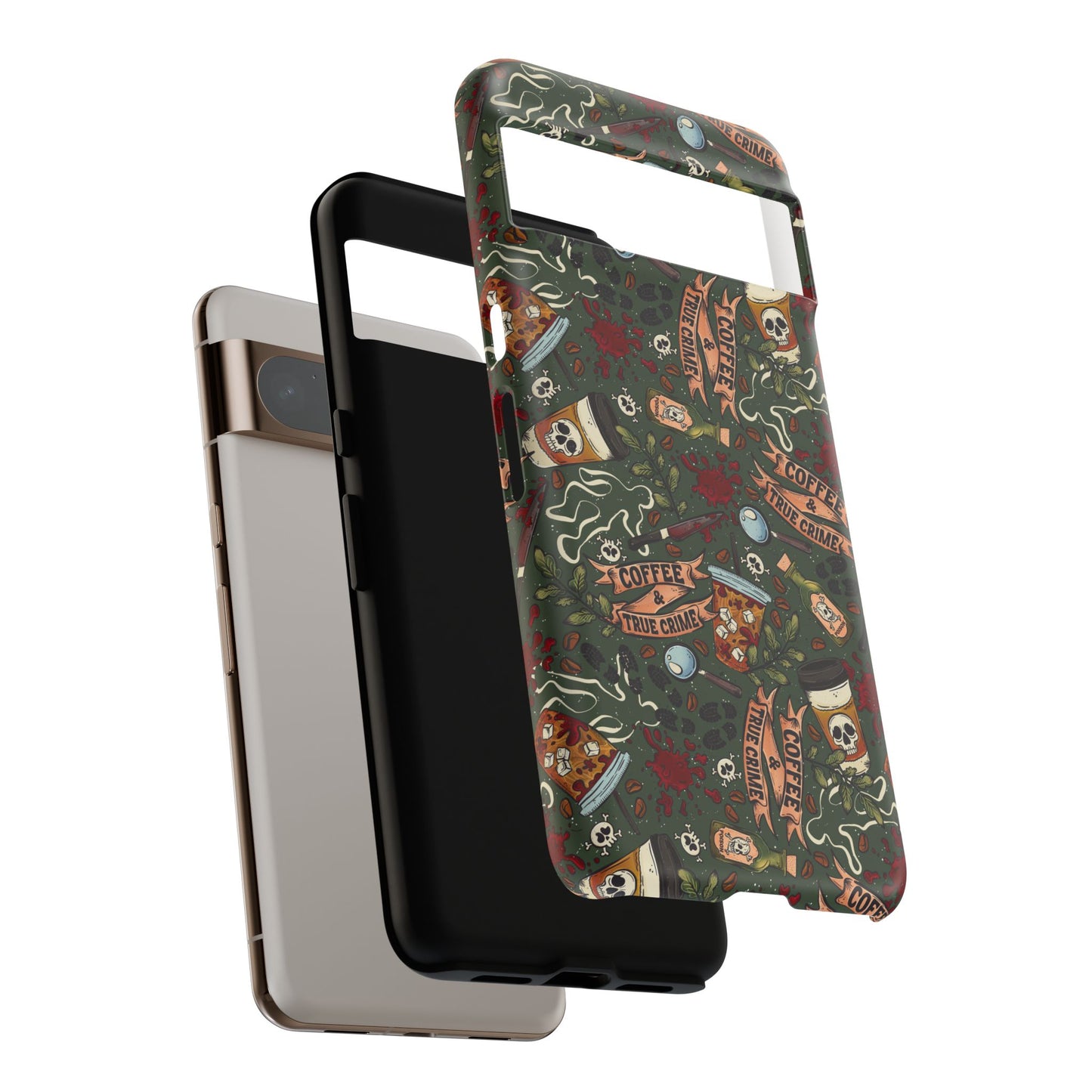 Coffee & True Crime Tough Phone Case | Shockproof | Samsung Case | Google Case | Bookish
