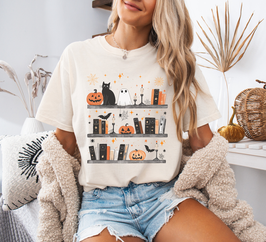 Halloween Bookshelf Comfort Colors T-Shirt