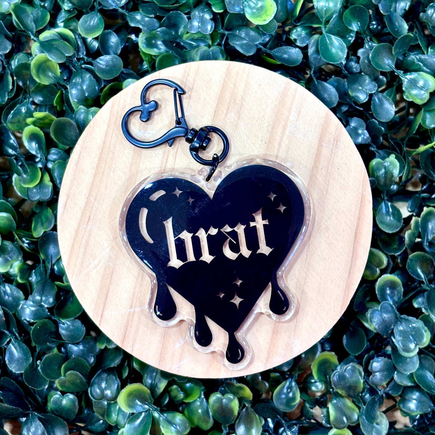 Brat Drippy Heart Acrylic Keychain