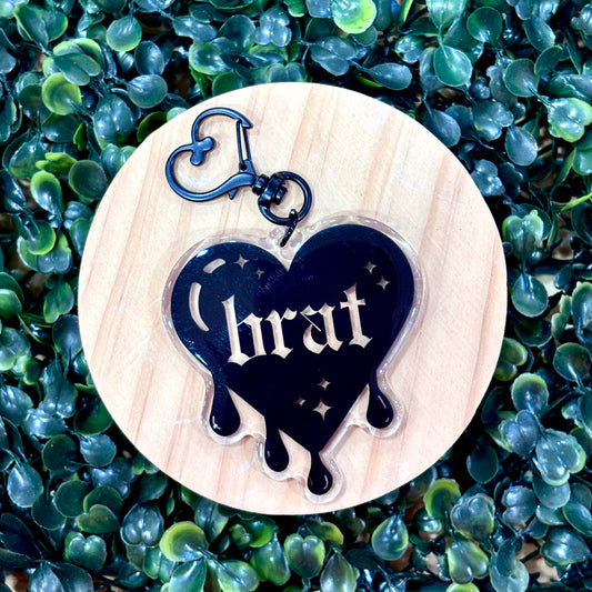 Brat Drippy Heart Acrylic Keychain