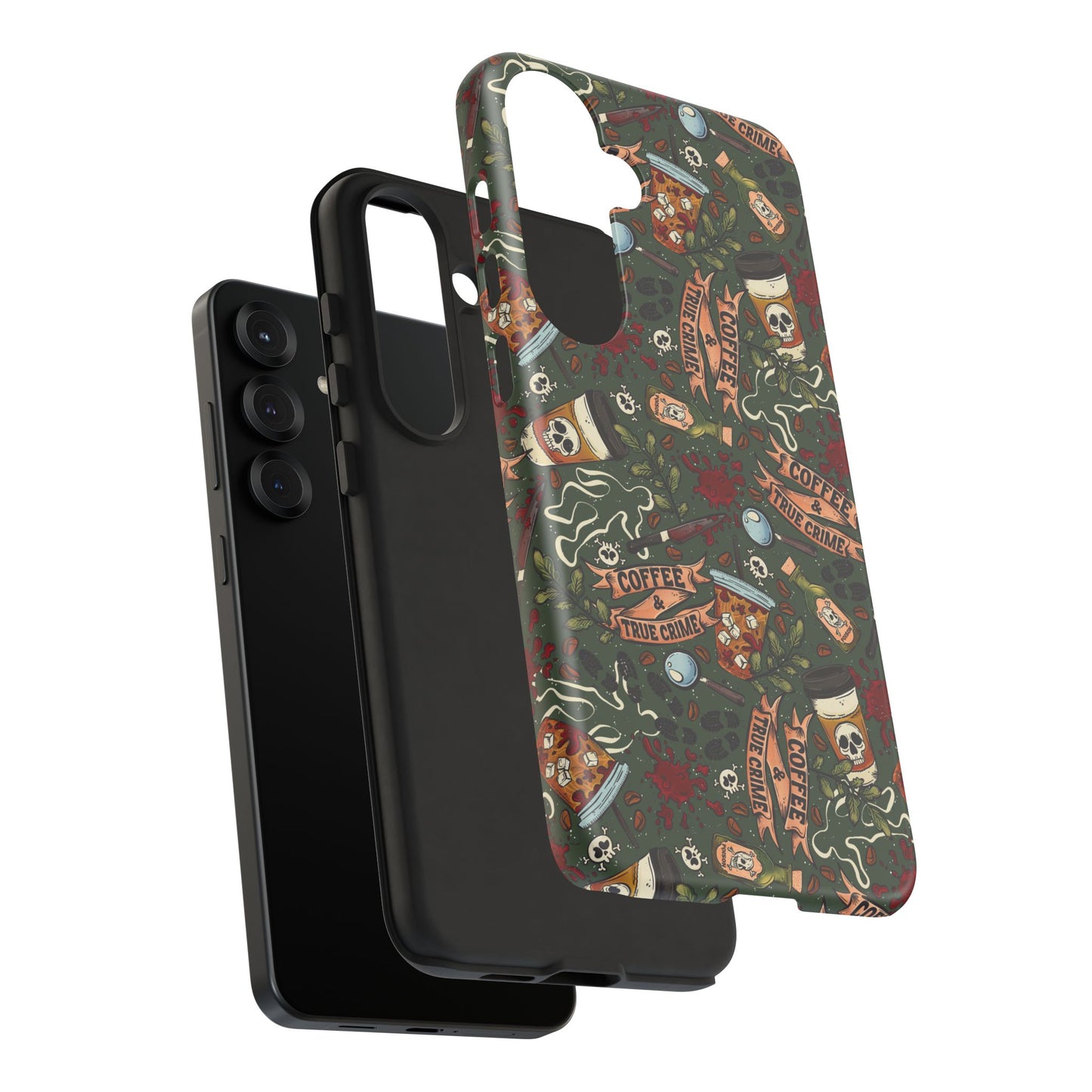 Coffee & True Crime Tough Phone Case | Shockproof | Samsung Case | Google Case | Bookish