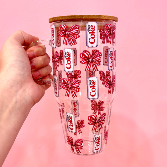 Coquette Diet Coke 32oz Glass Tumbler
