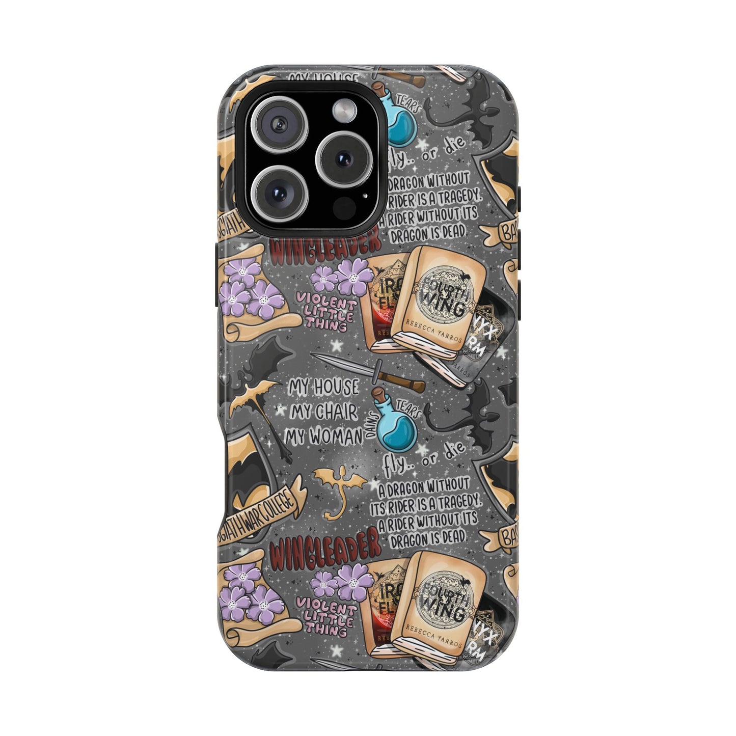 Fourth Wing MagSafe Tough Phone Case | Shockproof | iPhone Case | Bookish Phone Case |