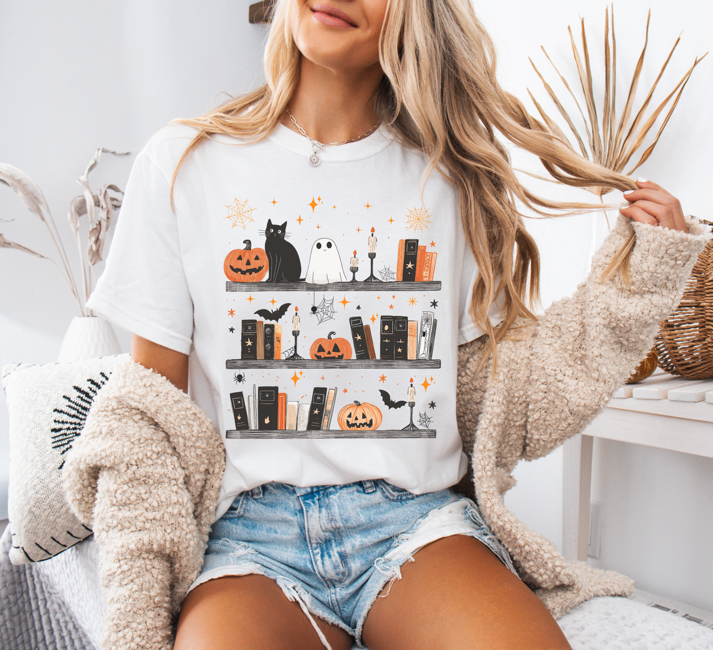 Halloween Bookshelf Comfort Colors T-Shirt