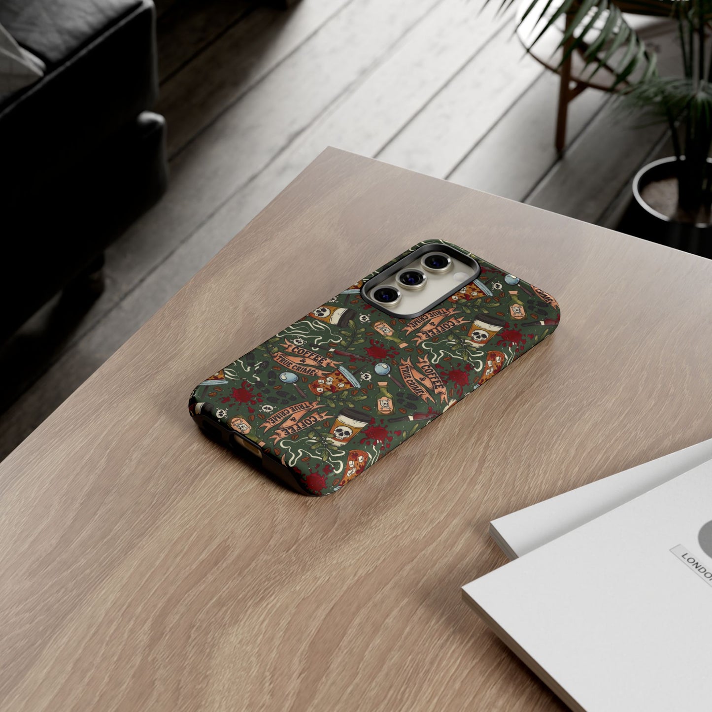 Coffee & True Crime Tough Phone Case | Shockproof | Samsung Case | Google Case | Bookish