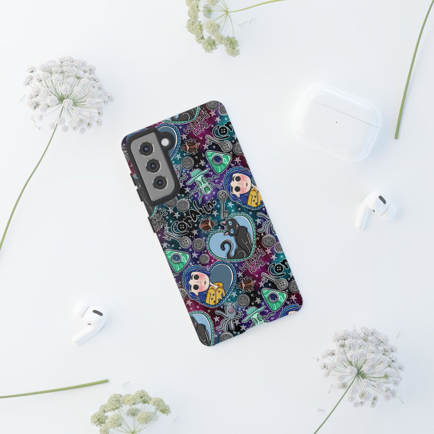 Button Girl Tough Phone Case | Shockproof | Samsung Case | Google Case |