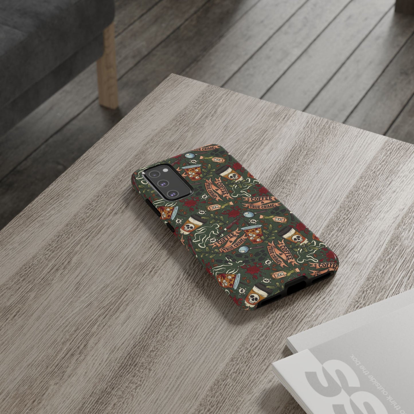 Coffee & True Crime Tough Phone Case | Shockproof | Samsung Case | Google Case | Bookish