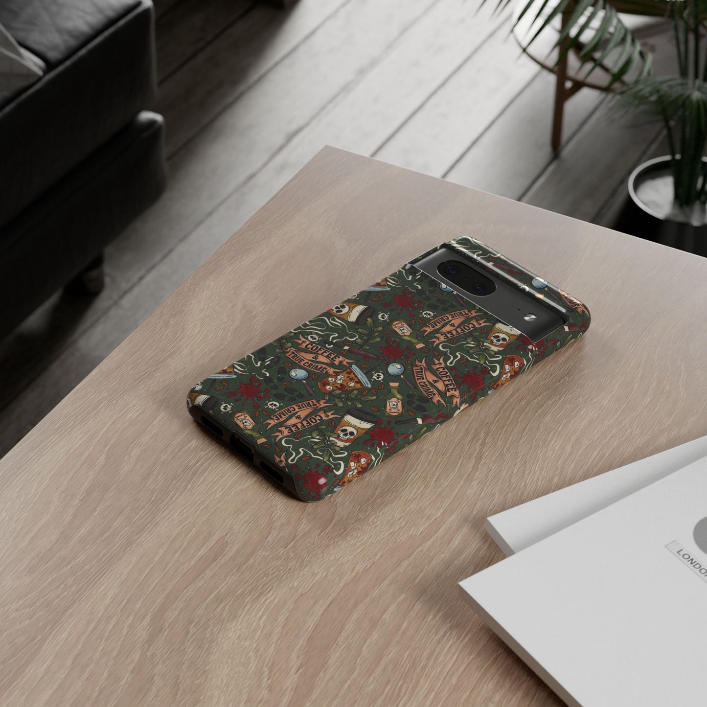 Coffee & True Crime Tough Phone Case | Shockproof | Samsung Case | Google Case | Bookish