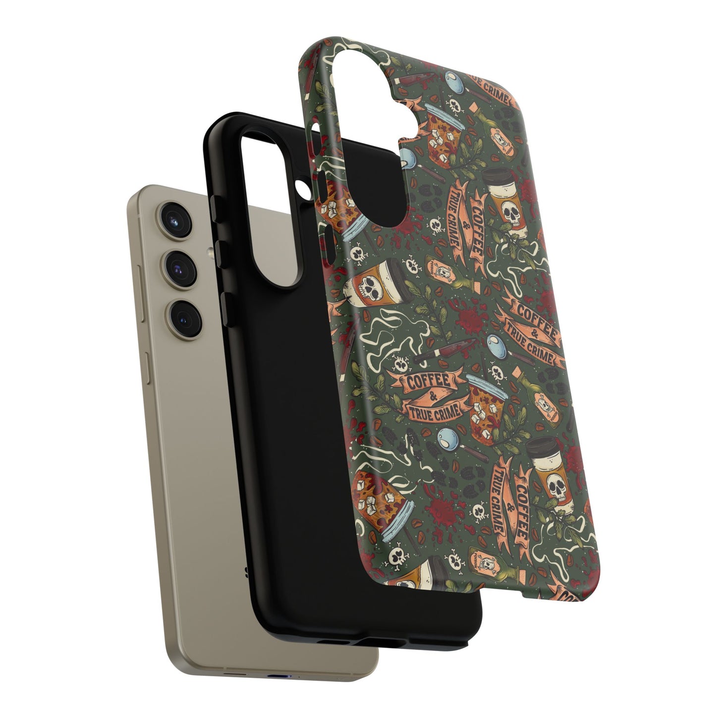 Coffee & True Crime Tough Phone Case | Shockproof | Samsung Case | Google Case | Bookish