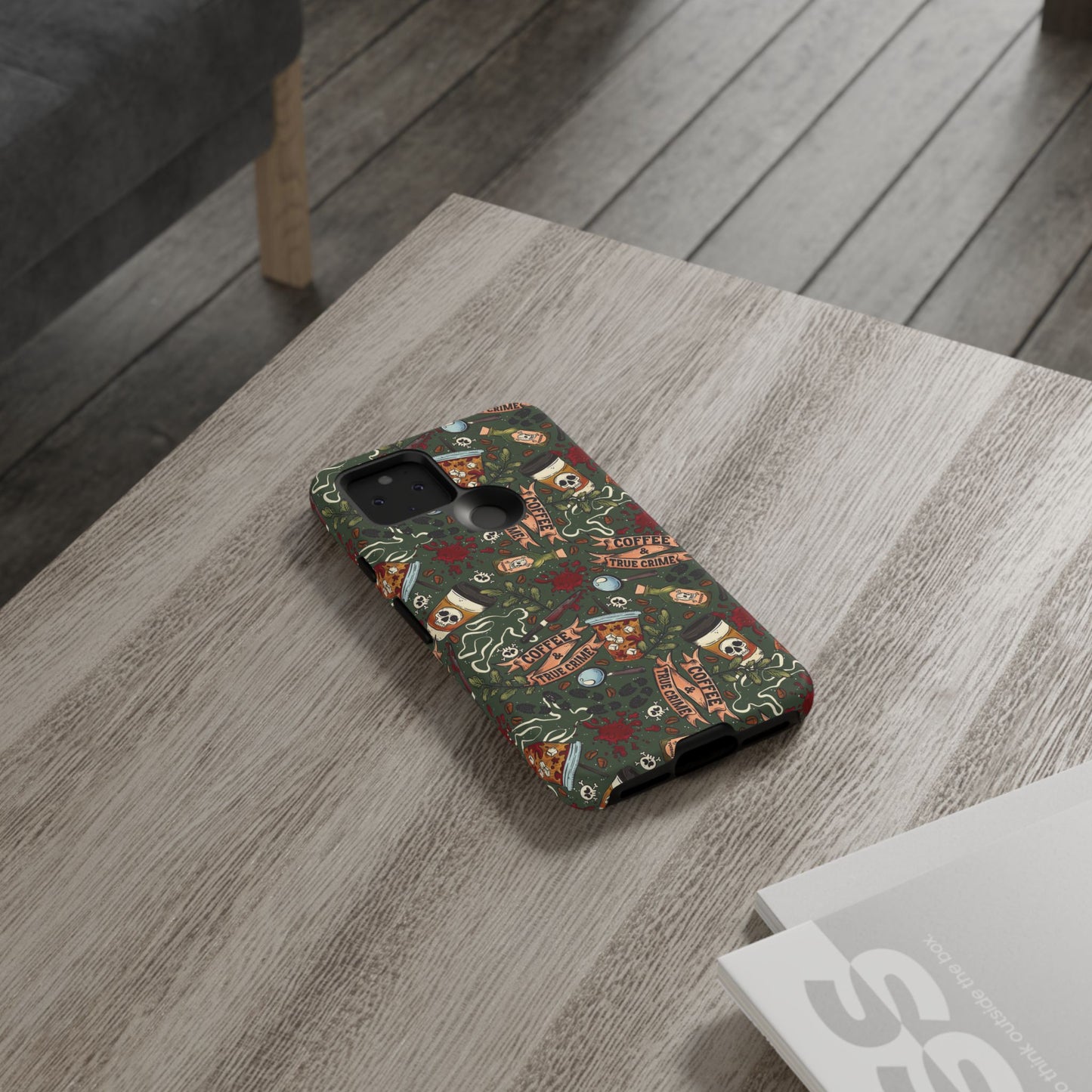 Coffee & True Crime Tough Phone Case | Shockproof | Samsung Case | Google Case | Bookish