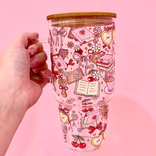 Coquette Bookish 32oz Glass Tumbler