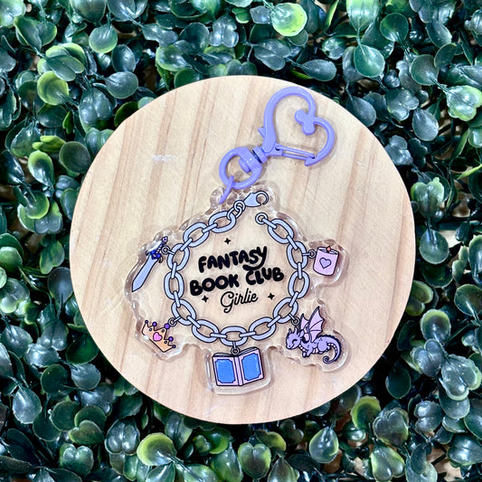 Fantasy Book Club Charm Bracelet Acrylic Keychain
