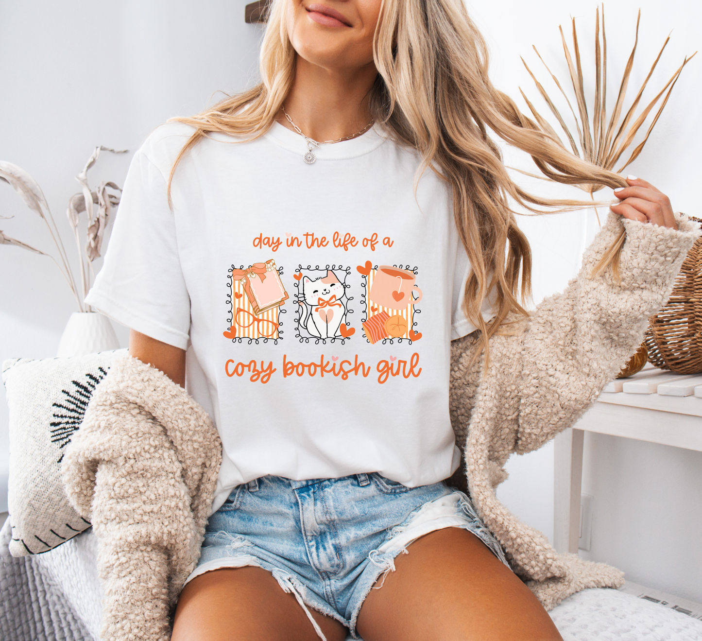 Cozy Bookish Girl Comfort Colors T-Shirt