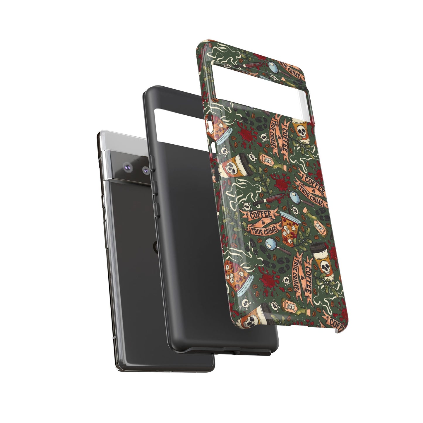 Coffee & True Crime Tough Phone Case | Shockproof | Samsung Case | Google Case | Bookish
