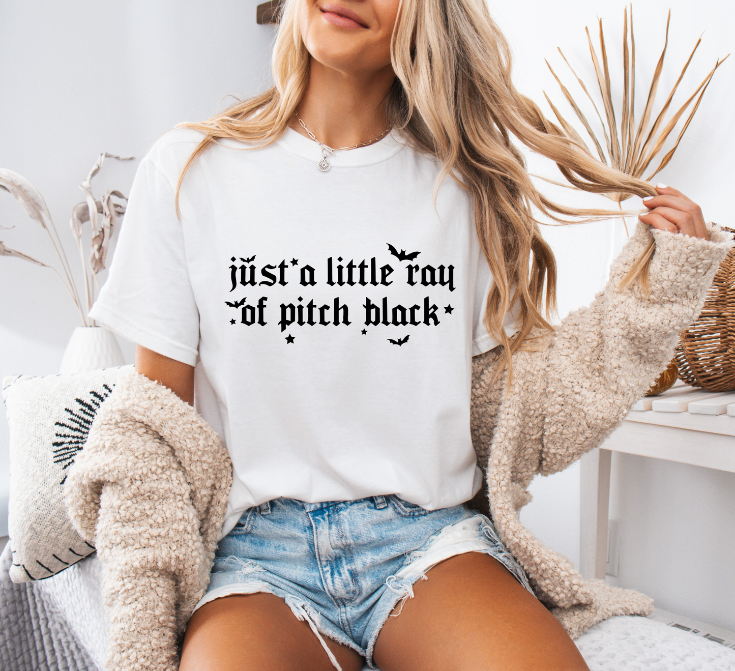 Just a Little Ray of Pitch Black Comfort Colors T-Shirt