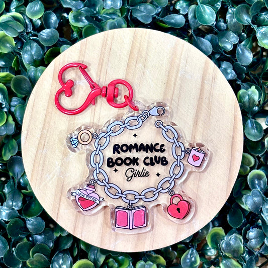 Romance Book Club Charm Bracelet Acrylic Keychain