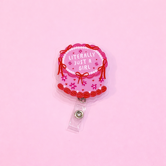 Just A Girl Cake Badge Reel