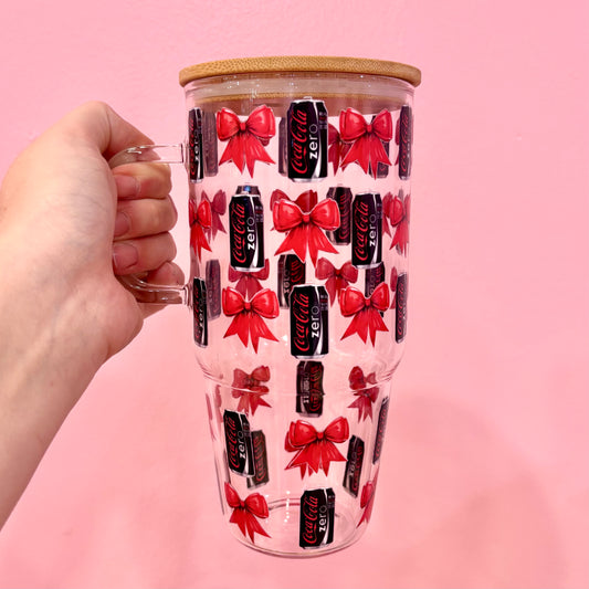 Coquette Coke Zero 32oz Glass Tumbler