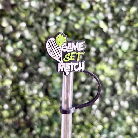 Game Set Match Tennis Straw Topper