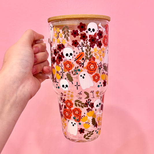 Spooky Fall 32oz Glass Tumbler