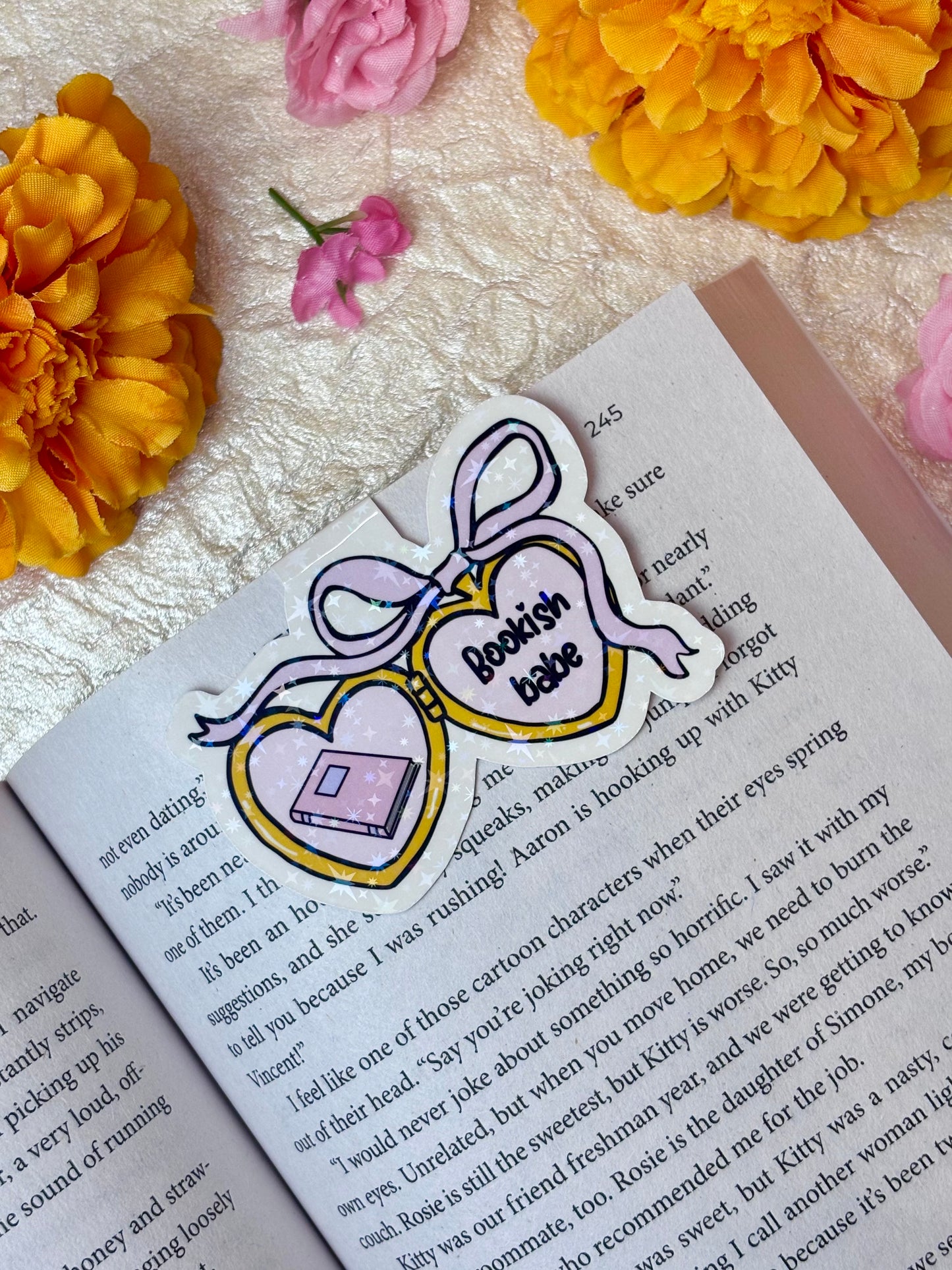 Bookish Babe Locket Magnetic Bookmark