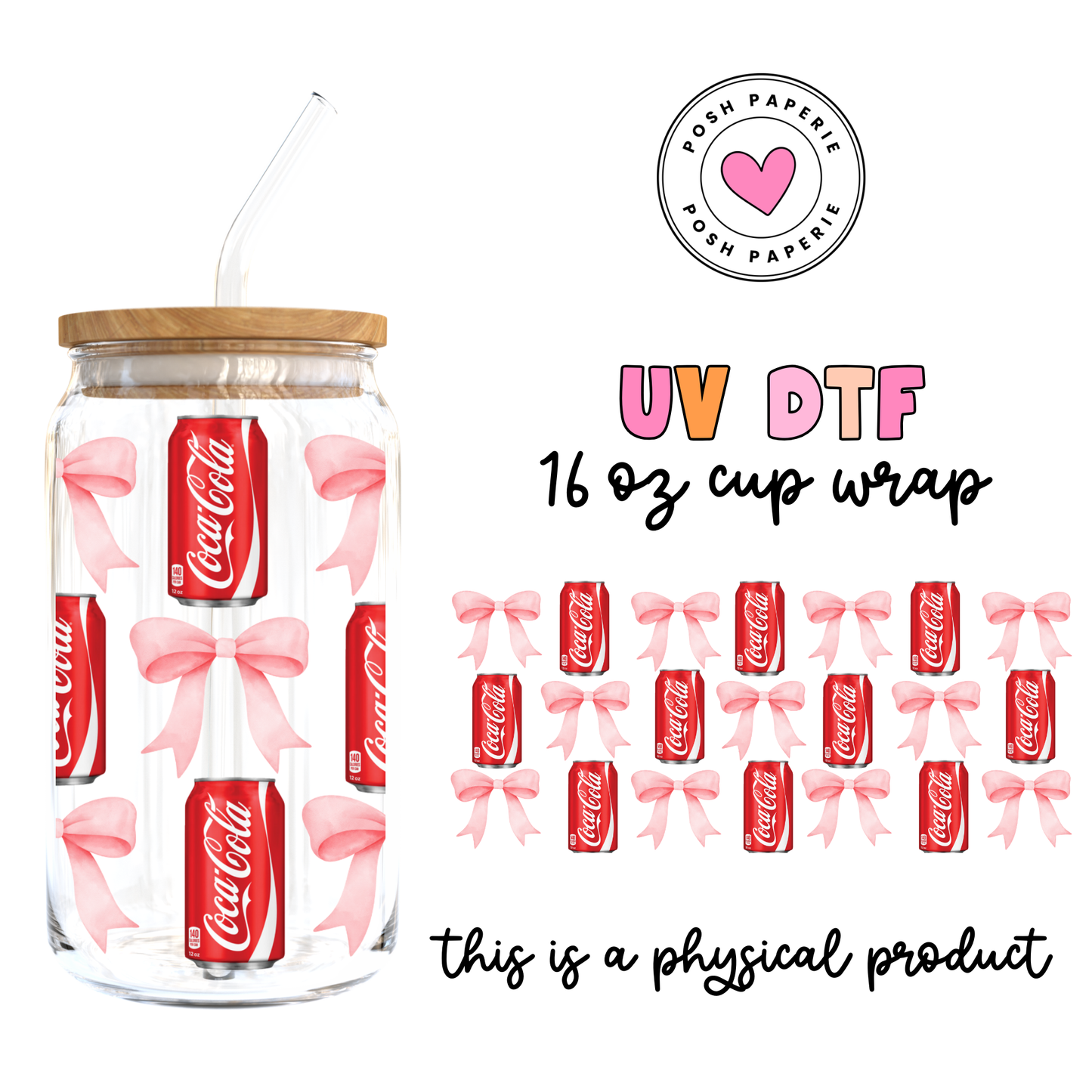 Coquette Coke 16oz UVDTF Cup Wrap