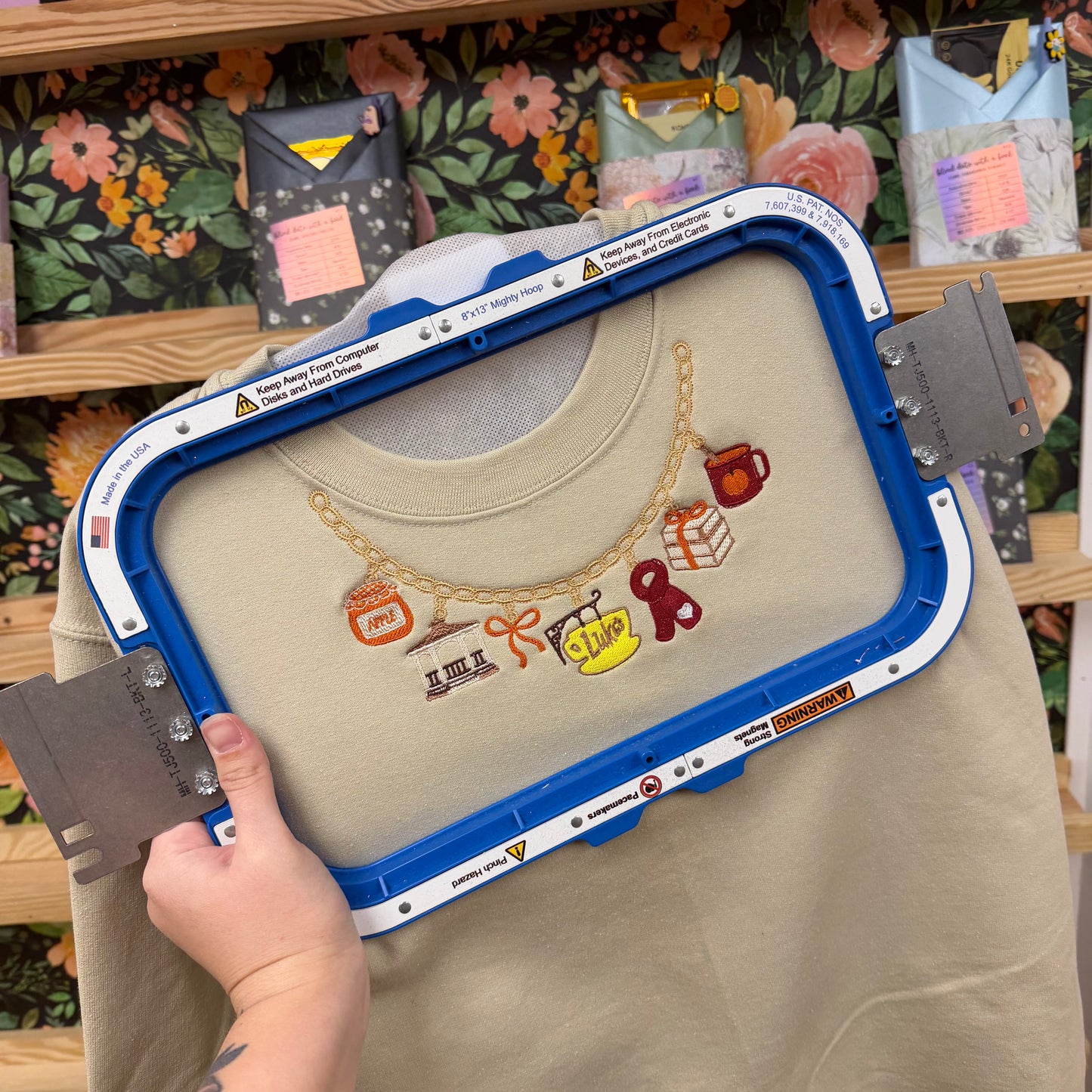 Custom Charm Necklace Embroidered Shirt