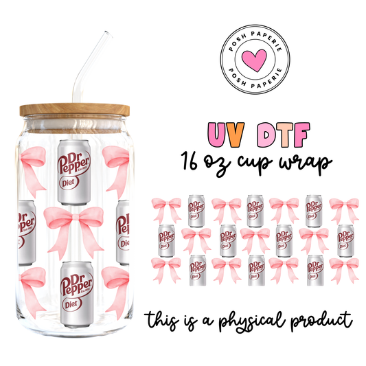 Coquette Diet Dr. Pepper 16oz UVDTF Cup Wrap