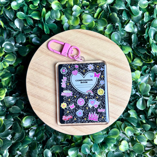 Composition Book Acrylic Keychain