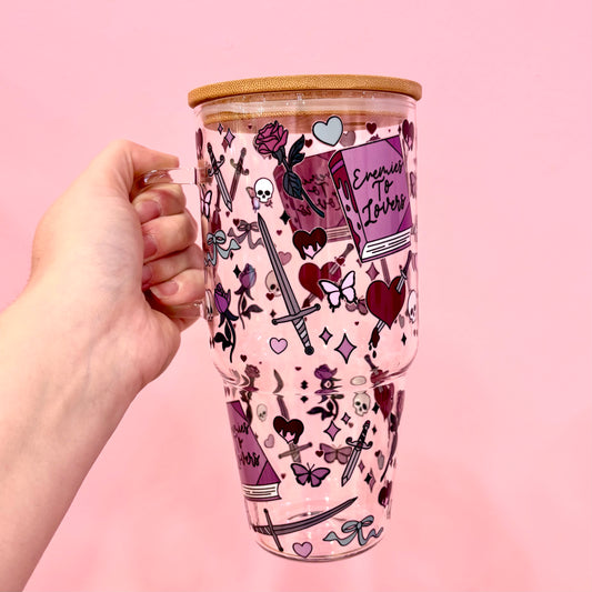 Enemies To Lovers 32oz Glass Tumbler