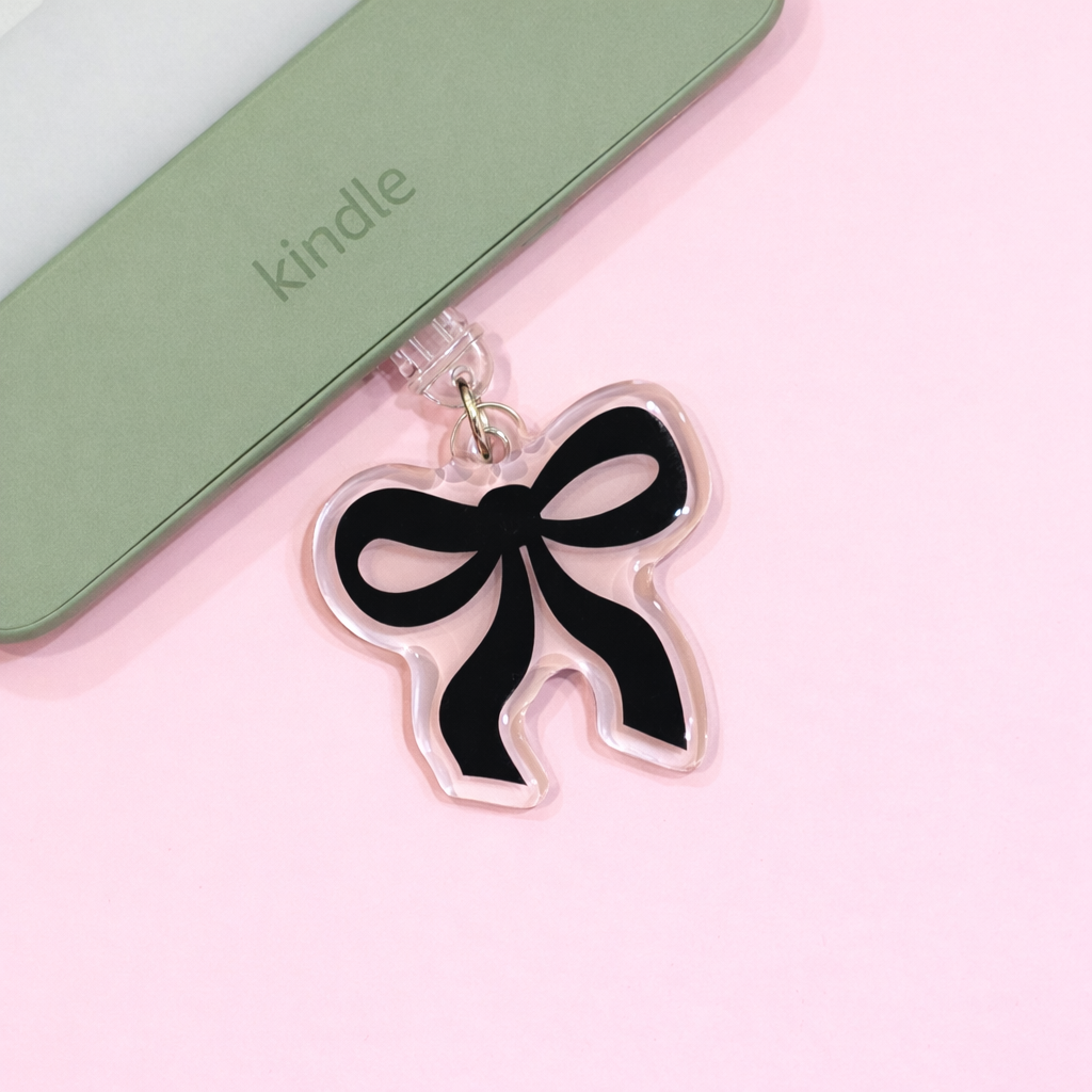 Black Bow USB-C Dust Plug Charm