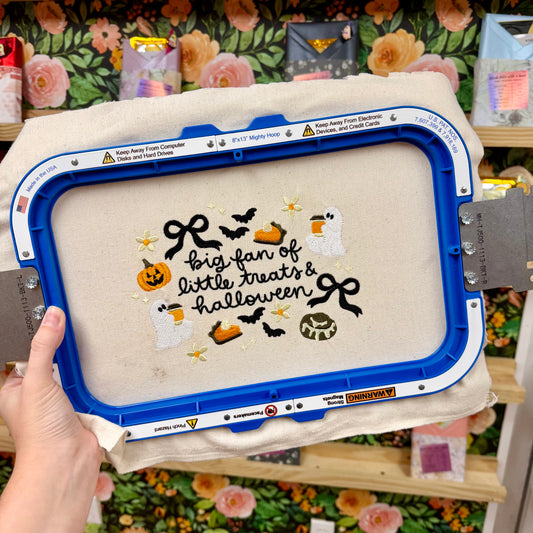 Big Fan of Little Treats and Halloween Embroidered Shirt