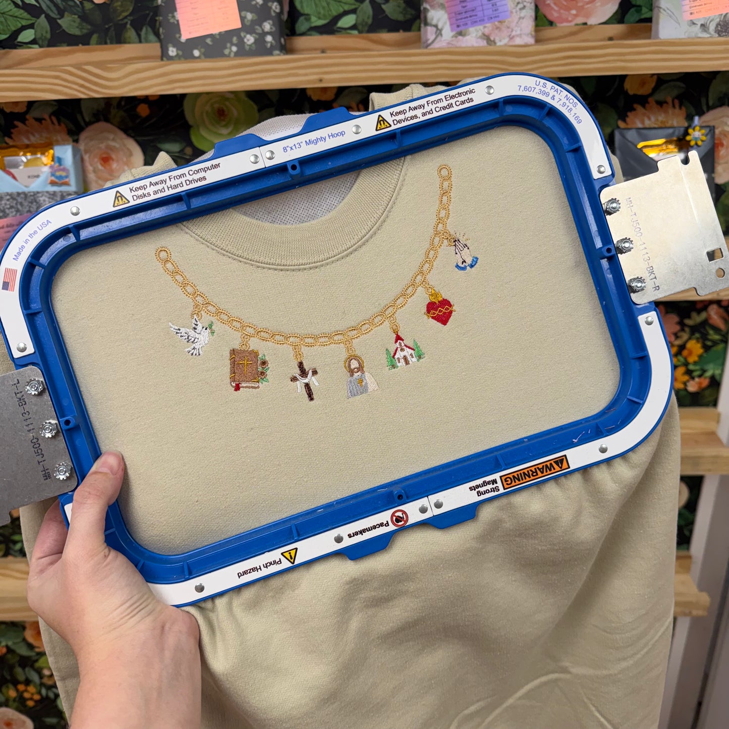 Custom Charm Necklace Embroidered Shirt