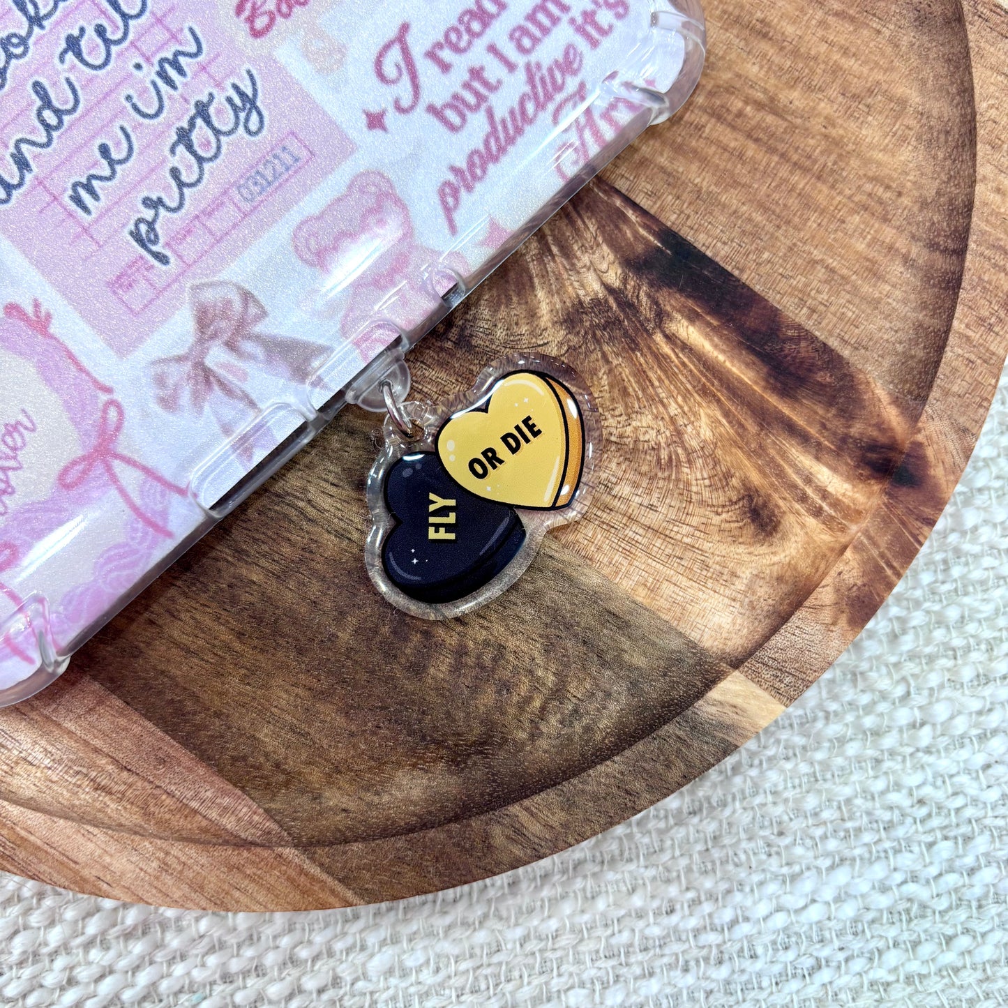 Fly or Die Hearts USB-C Dust Plug Charm