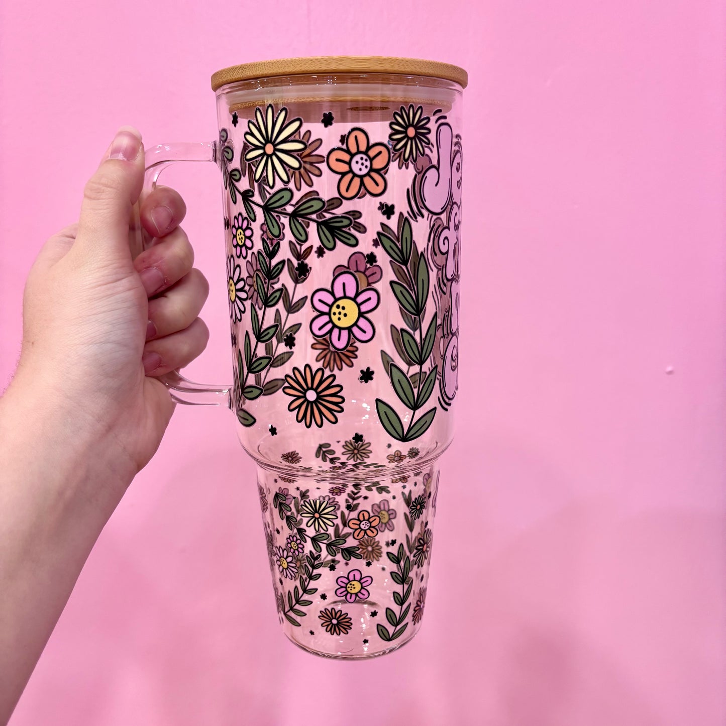 Jesus Fills My Cup 40oz Glass Tumbler