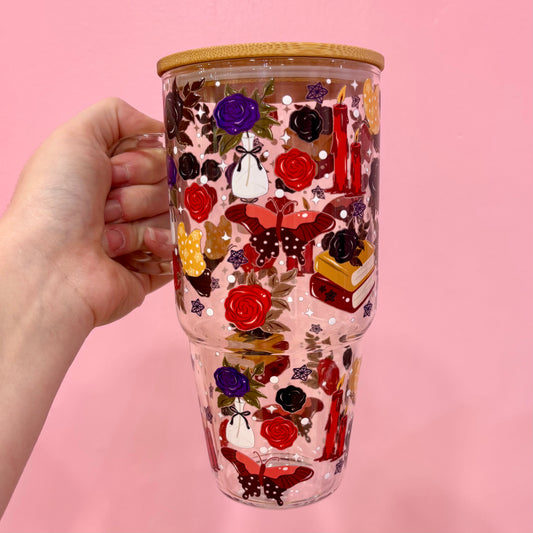 Midnight Witch 32oz Glass Tumbler