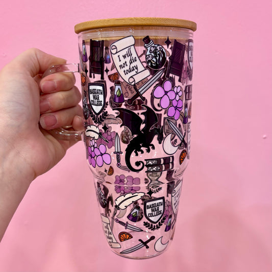 Fourth Wing 32oz Glass Tumbler