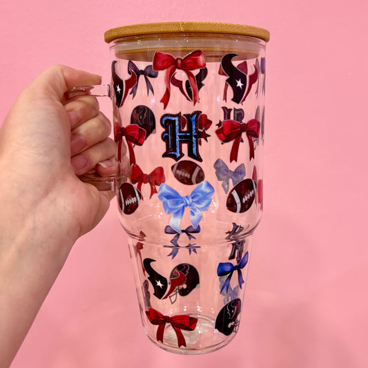 Coquette Houston Texans 32oz Glass Tumbler