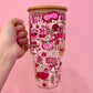 Girly Self Care 32oz Glass Tumbler