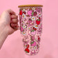 Strawberries & Daisies 32oz Glass Tumbler
