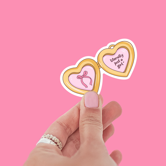 Literally Just a Girl Locket Sticker