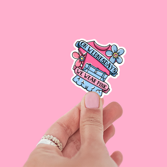 We Wear Pink On Wednesday's Sticker