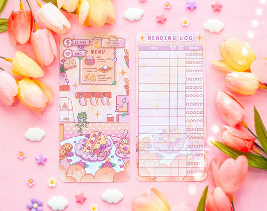 Cafe Quest Reading Log Bookmark